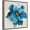 Ophelia I (Blue Flower) by Asia Jensen 16-in. W x 16-in. H. Canvas Wall Art Print Framed in Grey